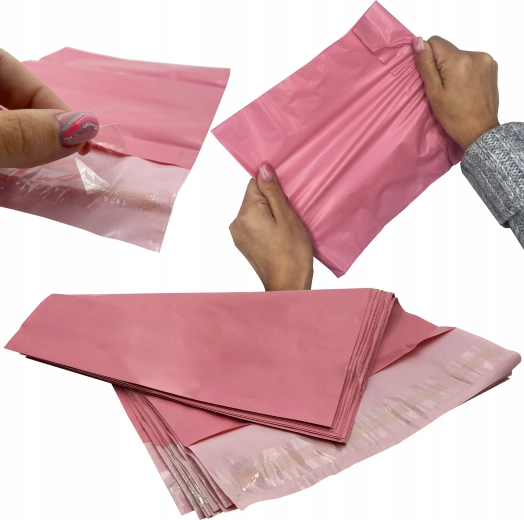 Ružové kuriérske plastové obálky XL 500 × 600 mm, 50 ks