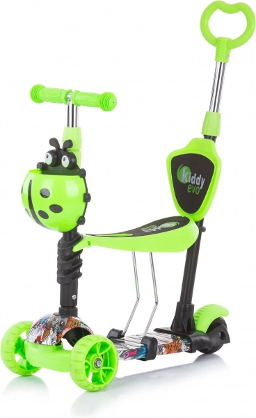 Kolobežka s vodiacou tyčou Kiddy Evo 3v1 – Zelená