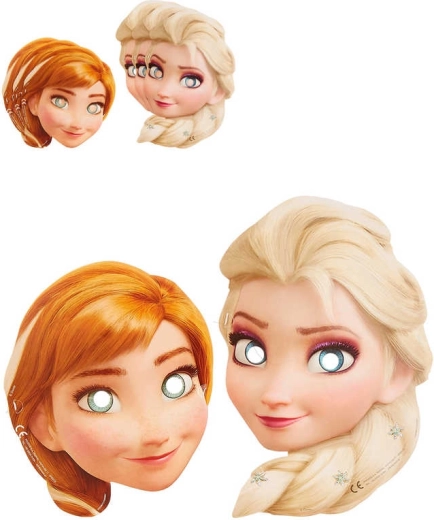 Karnevalová papierová maska Frozen – sada 6 ks