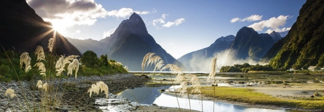 Panoramatické puzzle Milford Sound Nový Zéland 1000 dielikov