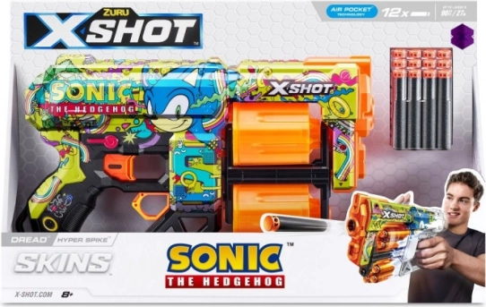 X-Shot Skins Dread Sonic – penová pištoľ na šípky, bubnový zásobník 12 ks
