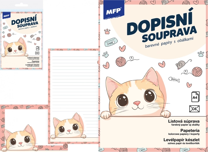 Luxusný farebný písací papier s motívom Mačka