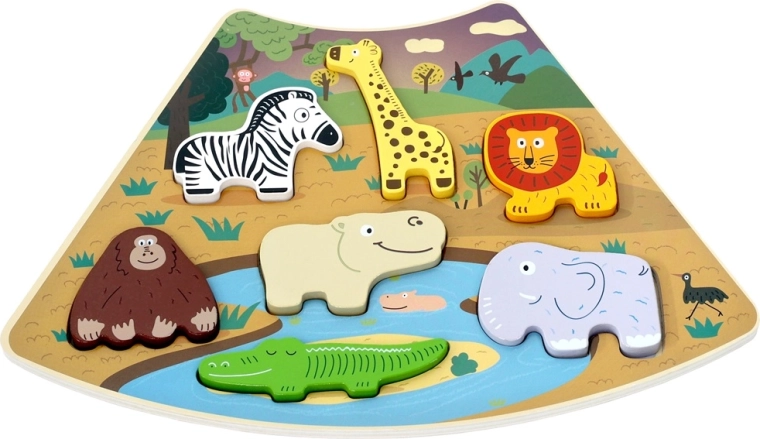 2Kids Toys Drevené prepojiteľné puzzle Safari