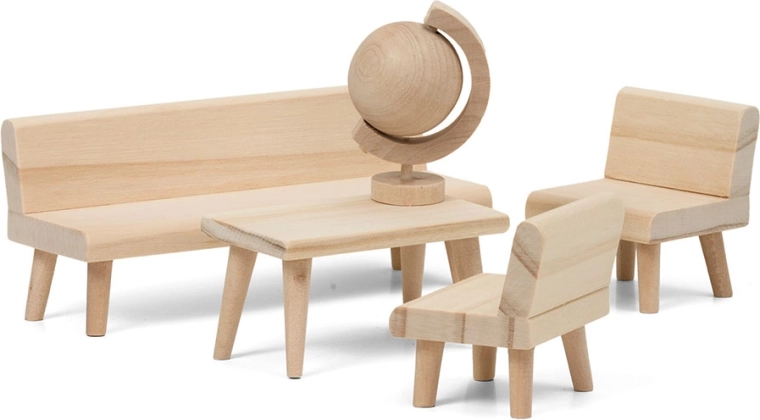 Lundby kreatívna súprava nábytku do obývačky pre domček pre bábiky (DIY)