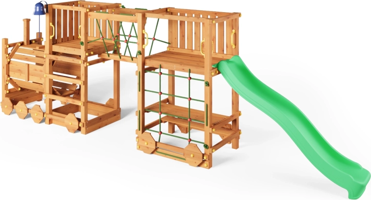 Dlhá zelená šmykľavka 220 cm