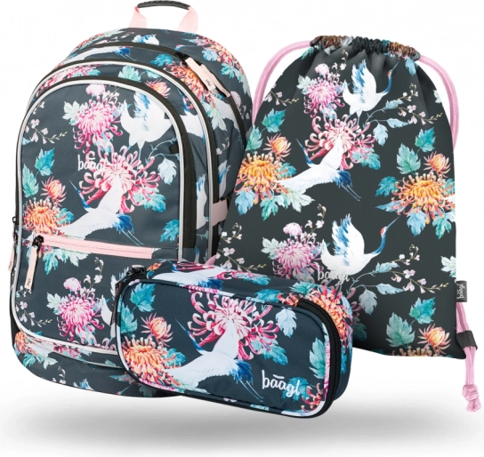 Súprava školských potrieb Core Birds: batoh, peračník a vrecko