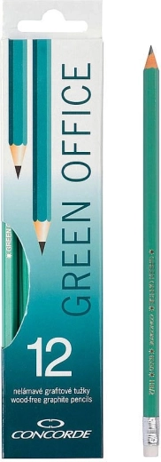 Grafitové ceruzky Concorde Green Office s gumou HB 12 ks