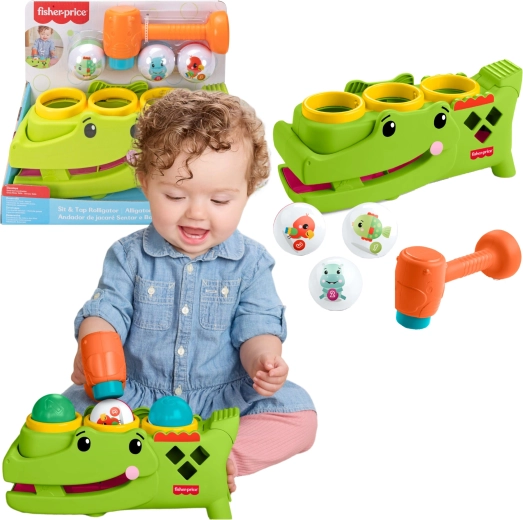 Fisher-Price aktívna zatĺkačka Krokodíl s loptičkami
