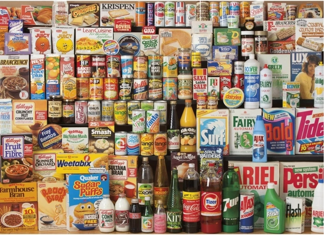 Puzzle GIBSONS Rok 1980 Nákupný košík 1000 dielov