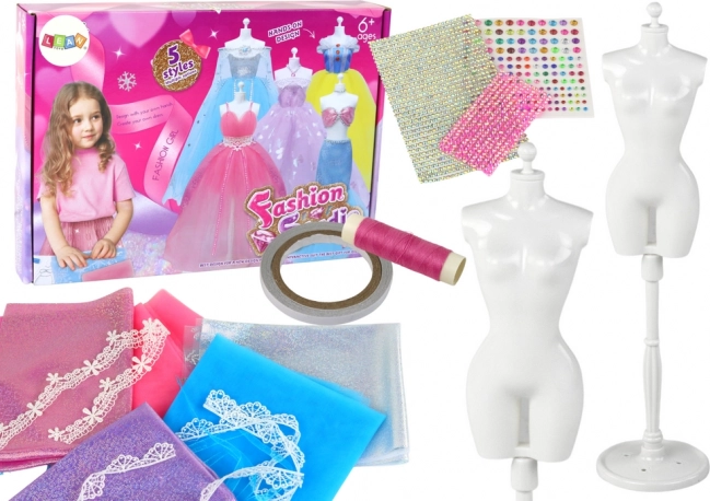 Kreatívna výtvarná sada na tvorbu šiat pre bábiky