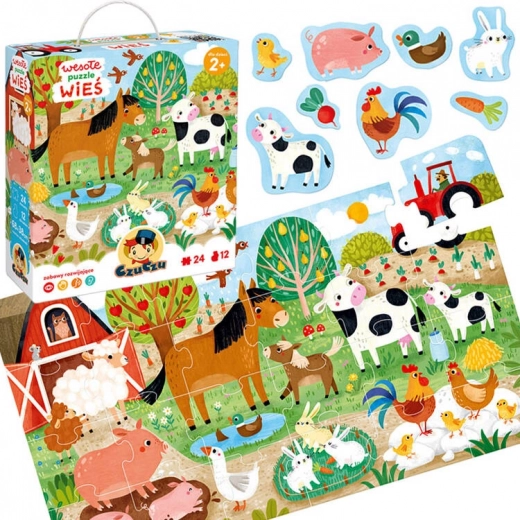 Veselé puzzle 24 dielikov - Poďme na dedinu