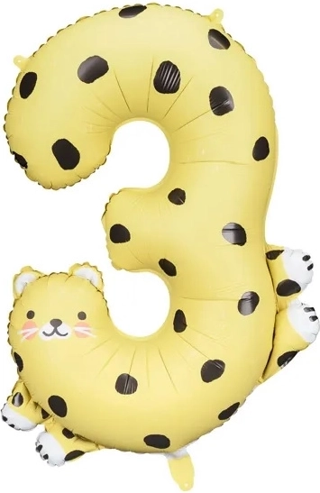 Fóliový balónik číslo 3 - Gepard 68 x 98 cm