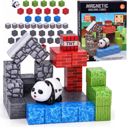 Magnetické stavebné kocky Panda 41 dielikov