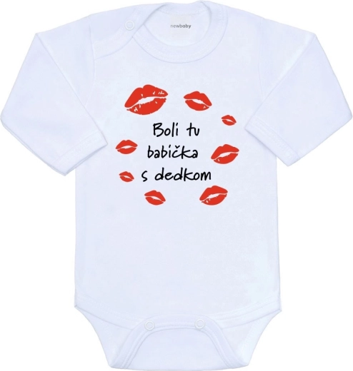 Detské body s potlačou New Baby – boli tu babička s dedkom
