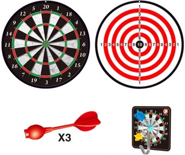 Obojstranný magnetický terč 15 cm s 3 šípkami