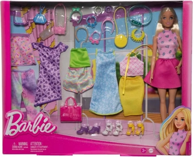 Barbie bábika s módnymi outfitmi a doplnkami – mix & match set