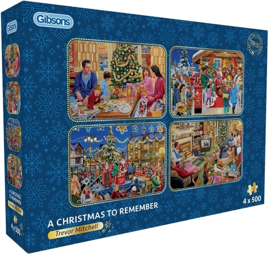 Gibsons puzzle Nezabudnuteľné Vianoce 4×500 dielikov