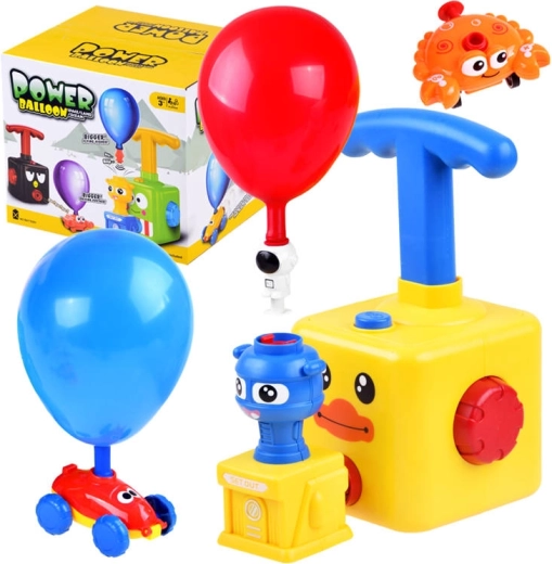 Balónikový odpaľovač s pumpou a autíčkami