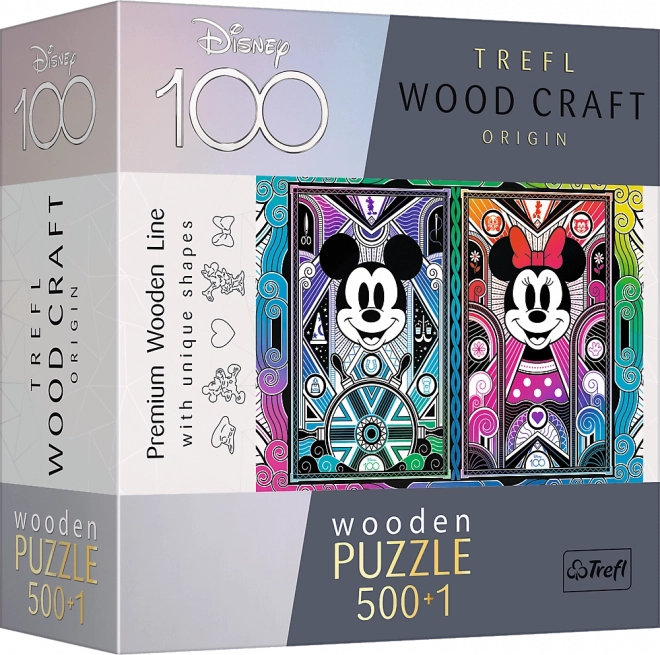 Drevené puzzle Mickey Mouse & Minnie 501 dielikov