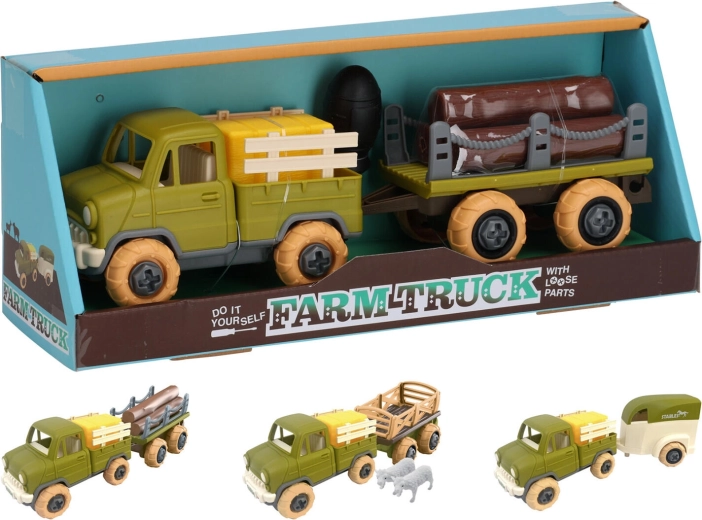 Auto farmár s prívesom 26 cm, plast, mix druhov