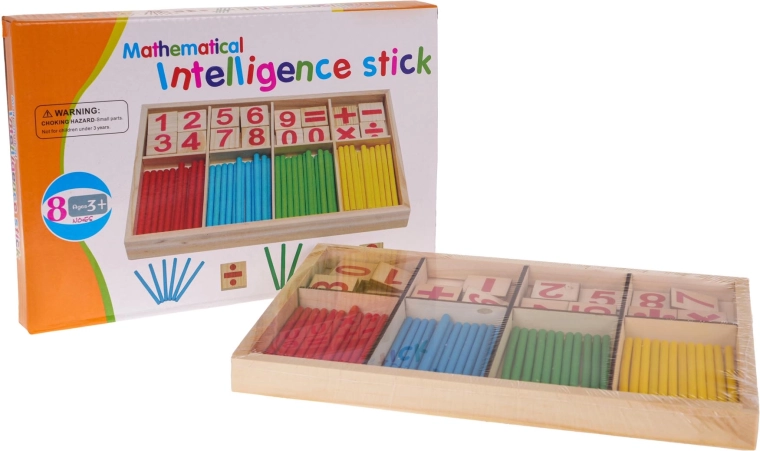 Drevená matematická hra – počítacie tyčinky