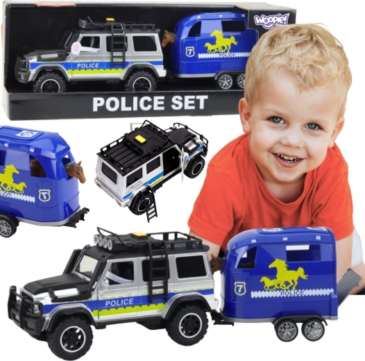 WOOPIE policajné terénne auto s prívesom pre kone