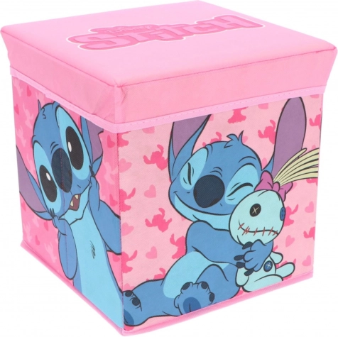 Cozy Noxxiez úložný box a taburet STITCH pre dievčatá 30 × 30 × 30 cm