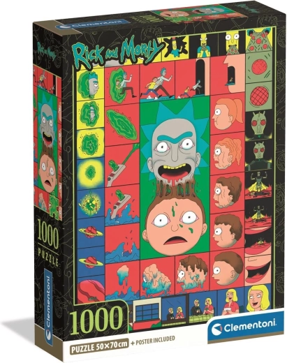 CLEMENTONI puzzle RICK AND MORTY: ikonické momenty 1000 dielikov
