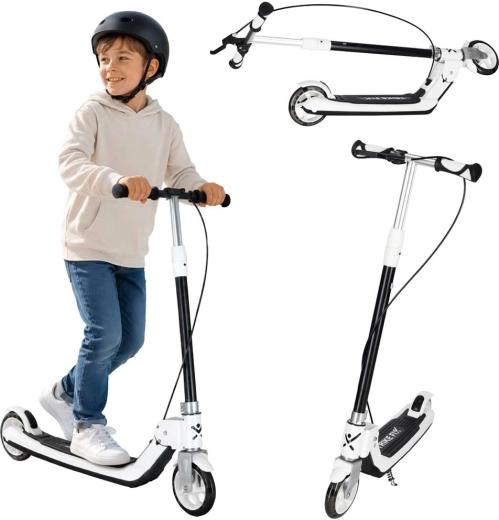 Trike Fix detská skladacia kolobežka s LED kolieskami, čierna