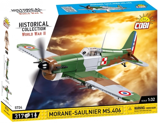 COBI Morane‑Saulnier MS.406 – stavebnica historického lietadla 1:32 (317 dielikov)