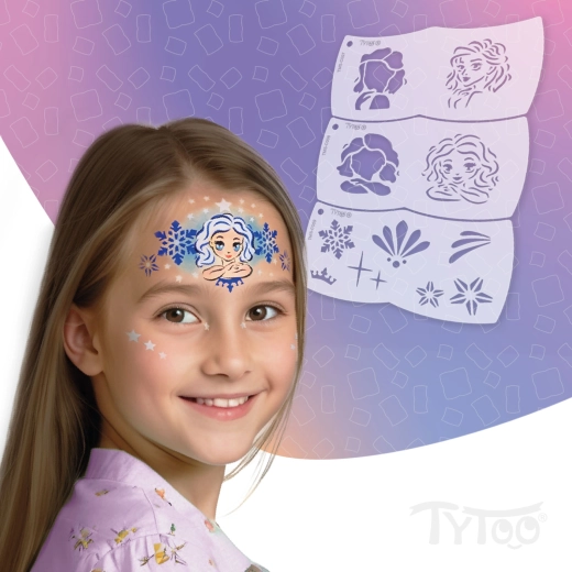 TyToo Mosaic šablóny na maľovanie tváre ľadová kráľovná – 3 kusy