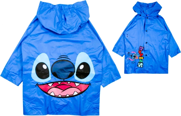 Detská pršiplášť Disney Stitch modrá s kapucňou