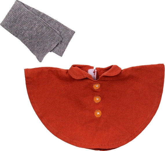 Rubens Barn EcoBuds jesenný outfit pre bábiky – pončo a šál