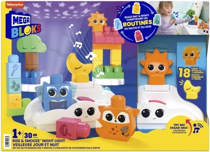 Mega Bloks vstávaj a zaspávaj nočné svetlo s postavičkami