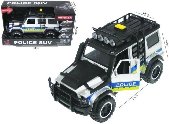 Policajné terénne auto so svetlom a zvukom 24 cm