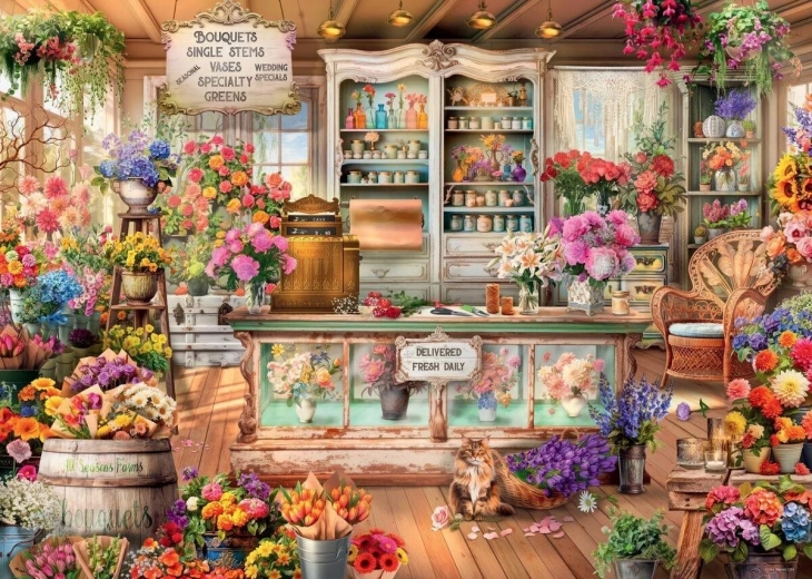 Puzzle Romantické Kvetinárstvo 1000 Dielikov