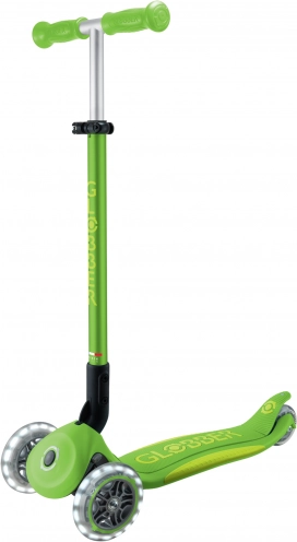 detská trojkolesová kolobežka GLOBBER Primo Foldable Plus Lights v2 apple green