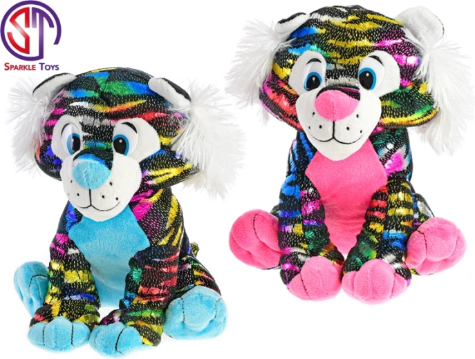 Sediaci farebný plyšový tiger Star Sparkle 24 cm