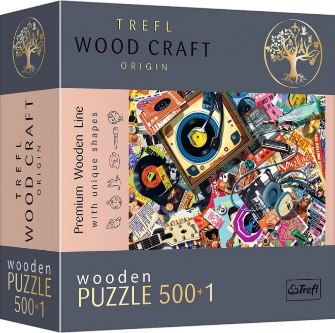 TREFL drevené obojstranné puzzle Vo svete hudby 501 dielikov