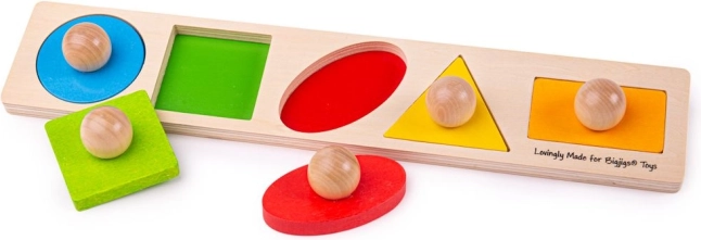 Drevené vkladacie puzzle tvary Bigjigs Baby