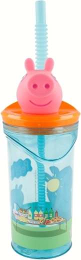 Peppa Pig 3D detský téglik so slamkou 360 ml - 1 kus