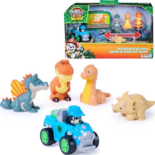 Spin Master Paw Patrol: The Dino Movie súprava Rex s vozidlom a figúrkami dinosaurov