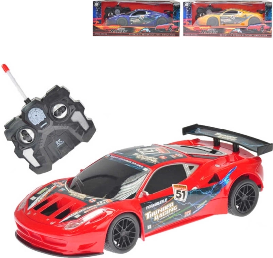 RC športové auto na diaľkové ovládanie 27 MHz so svetlom 23 cm - 1 kus