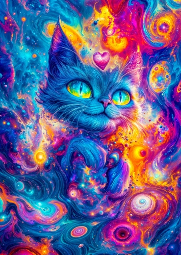 Enjoy puzzle Kozmická mačka 1000 dielikov