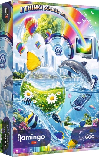 Puzzle Trefl Flamingo: internetový chaos Y2K 600 dielikov