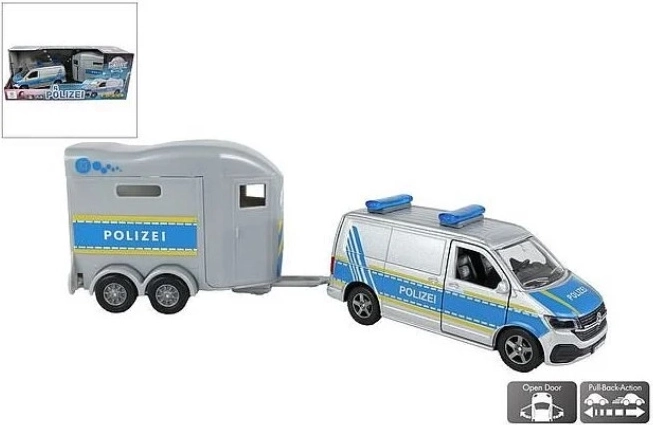 Policajné VW s prívesom na prepravu koní