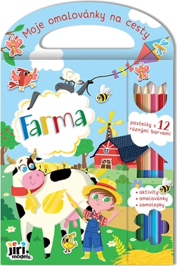 Omaľovánka na cesty – farma, 96 strán, samolepky a 6 pasteliek