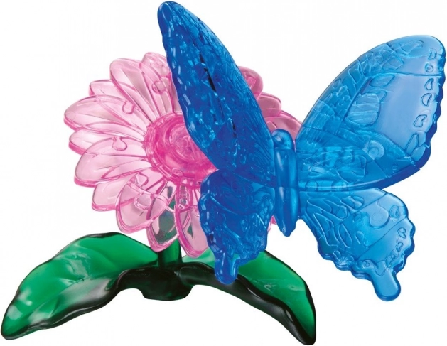 3D Crystal puzzle motýľ
