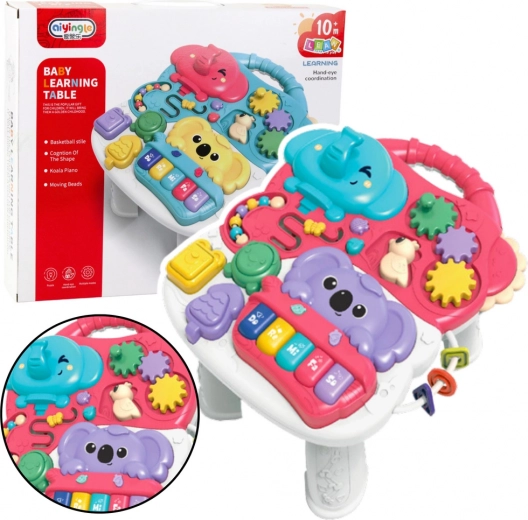 Interaktívny vzdelávací stolík pre deti Ružový