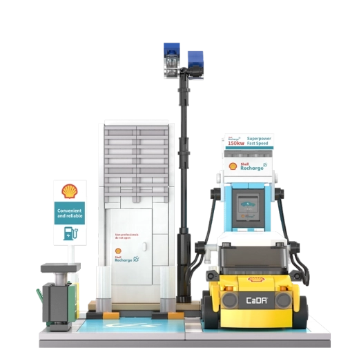 Kompaktné žlté auto vrátane parkovacieho miesta